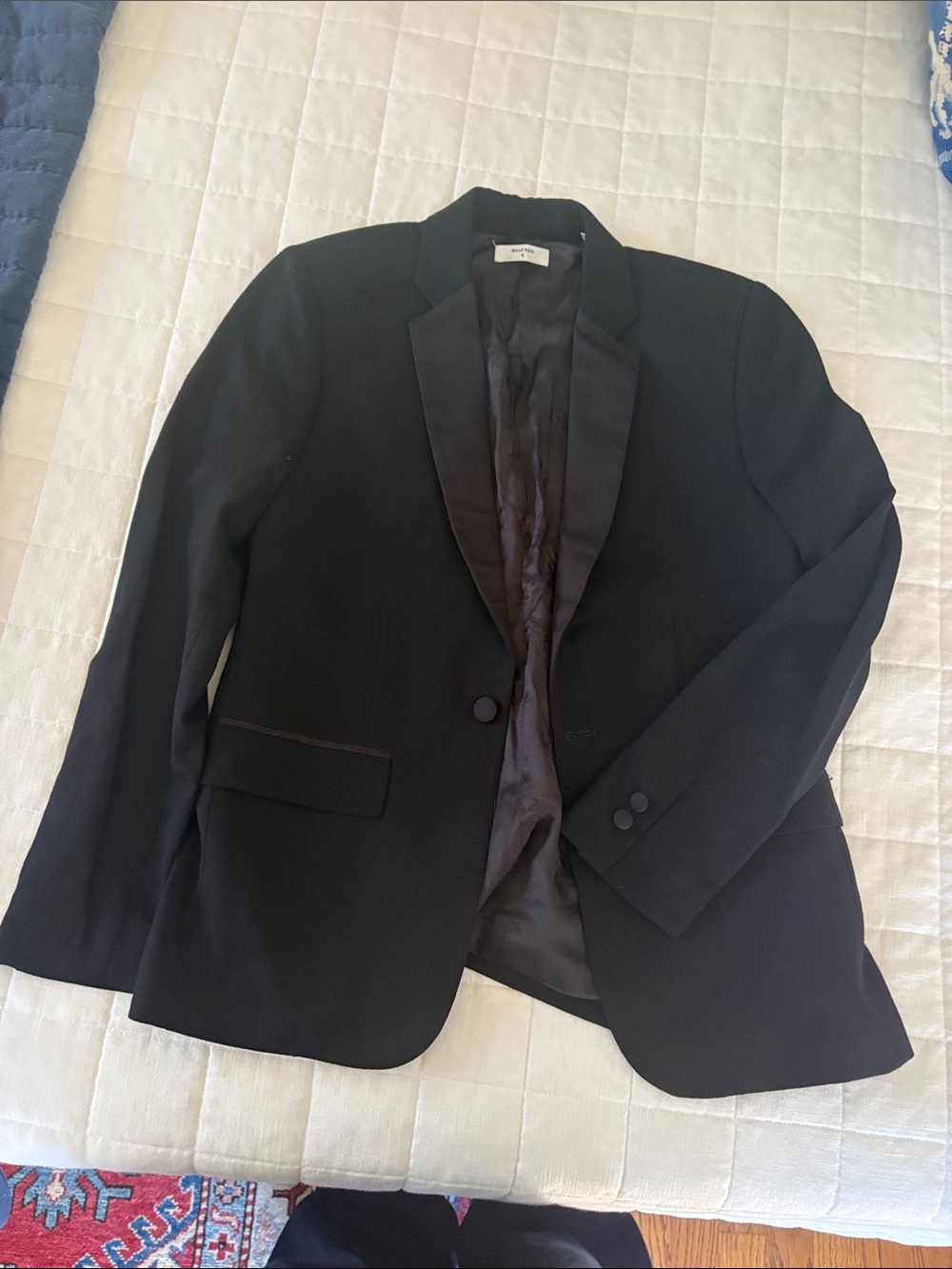 Black womens Blazer -Billy Reid Classic Tailored tuxedo Jacket